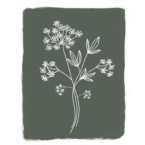 Green Botanical I White Modern Wood Framed Art Print by Tyndall, Elizabeth