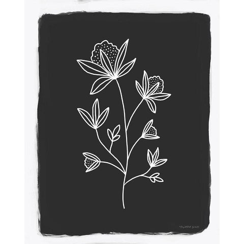 Charcoal Botanical III White Modern Wood Framed Art Print by Tyndall, Elizabeth