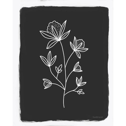 Charcoal Botanical III Black Modern Wood Framed Art Print by Tyndall, Elizabeth