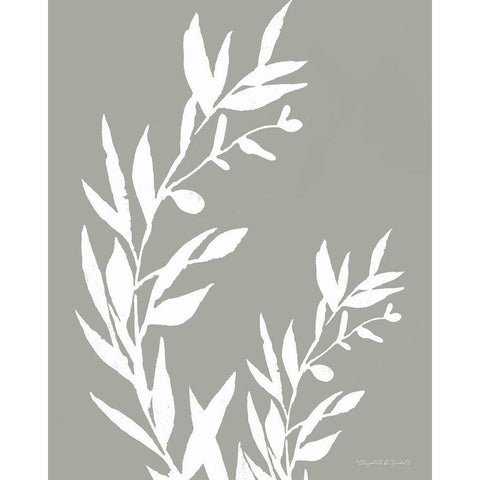 White Leaves II White Modern Wood Framed Art Print by Tyndall, Elizabeth