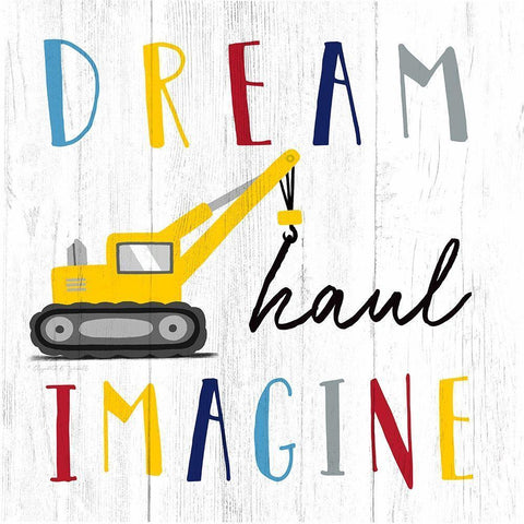 Dream-Haul-Imagine White Modern Wood Framed Art Print with Double Matting by Tyndall, Elizabeth