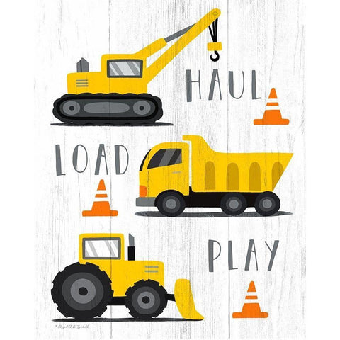 Haul-Load-Play Gold Ornate Wood Framed Art Print with Double Matting by Tyndall, Elizabeth