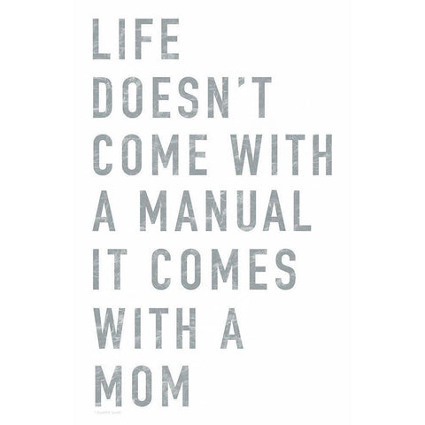 Mom Manual White Modern Wood Framed Art Print by Tyndall, Elizabeth