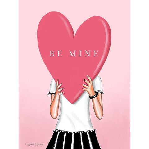 Be Mine Black Modern Wood Framed Art Print with Double Matting by Tyndall, Elizabeth