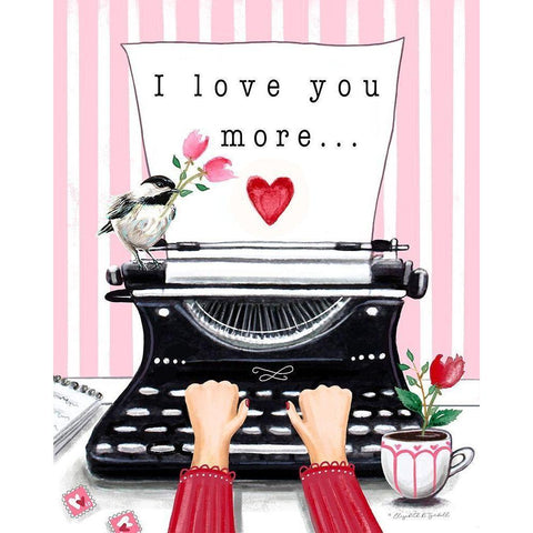I Love You More Black Modern Wood Framed Art Print with Double Matting by Tyndall, Elizabeth