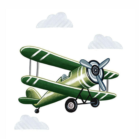 Green Plane White Modern Wood Framed Art Print by Tyndall, Elizabeth