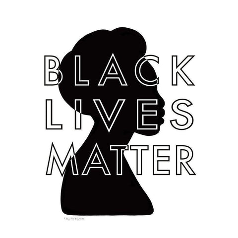 Black Lives Matter Black Modern Wood Framed Art Print by Tyndall, Elizabeth