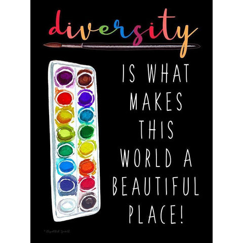 Diversity White Modern Wood Framed Art Print by Tyndall, Elizabeth