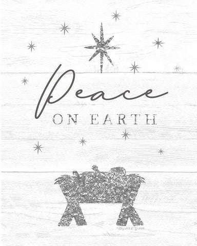 Peace on Earth White Modern Wood Framed Art Print with Double Matting by Tyndall, Elizabeth