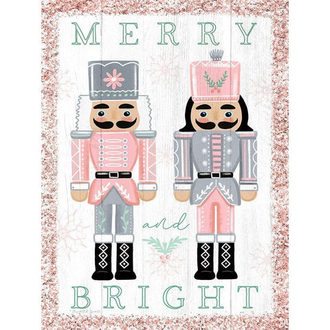 Merry and Bright White Modern Wood Framed Art Print by Tyndall, Elizabeth