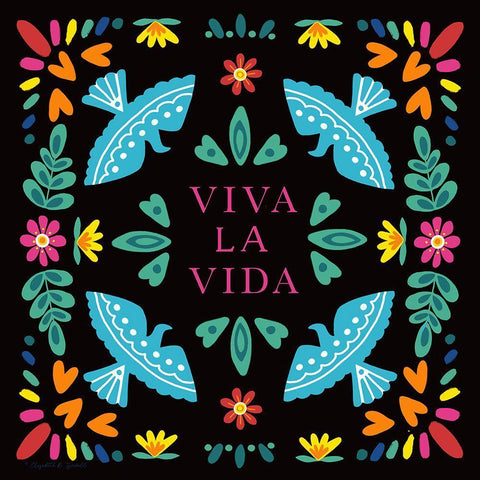 Vida La Vida White Modern Wood Framed Art Print with Double Matting by Tyndall, Elizabeth