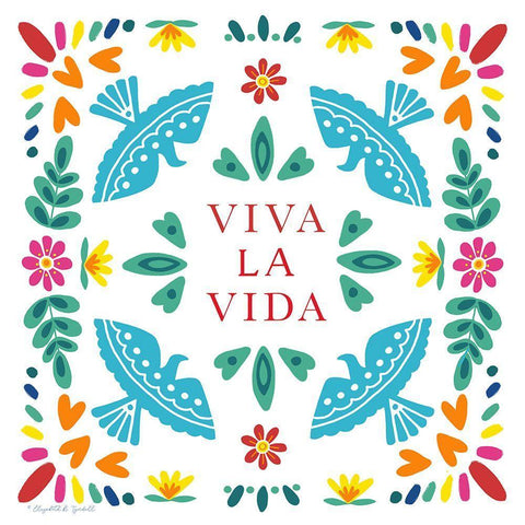 Viva La Vida White Modern Wood Framed Art Print with Double Matting by Tyndall, Elizabeth