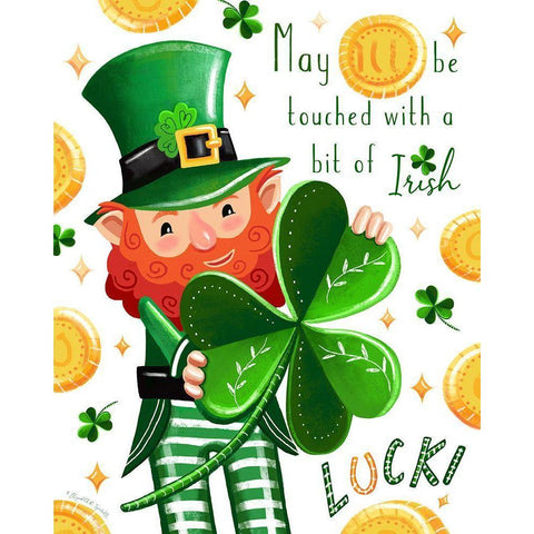 Leprechaun White Modern Wood Framed Art Print by Tyndall, Elizabeth