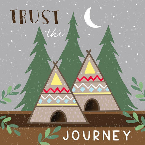 Trust the Journey White Modern Wood Framed Art Print with Double Matting by Tyndall, Elizabeth