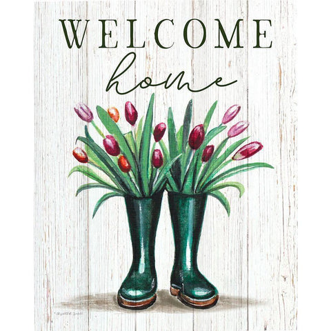 Welcome Home Black Modern Wood Framed Art Print by Tyndall, Elizabeth