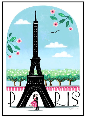 Paris Black Modern Wood Framed Art Print by Tyndall, Elizabeth