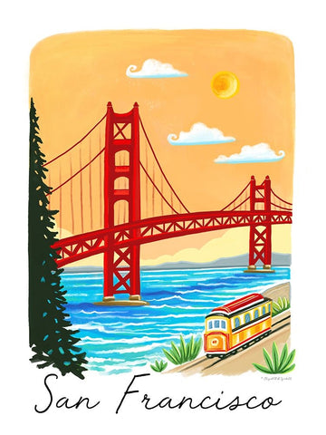 San Francisco White Modern Wood Framed Art Print with Double Matting by Tyndall, Elizabeth