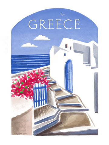 Greece Black Modern Wood Framed Art Print by Tyndall, Elizabeth