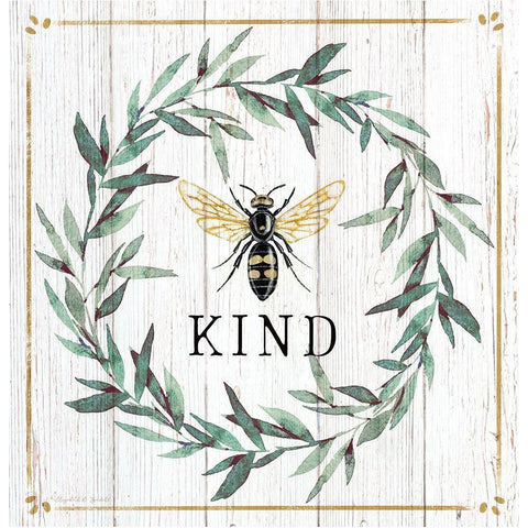 Be Kind White Modern Wood Framed Art Print by Tyndall, Elizabeth