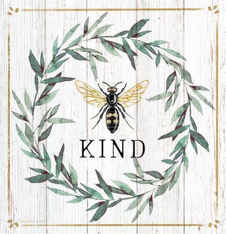 Be Kind White Modern Wood Framed Art Print with Double Matting by Tyndall, Elizabeth