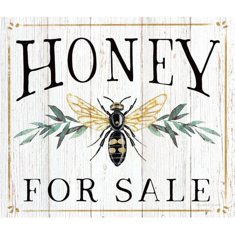 Honey for Sale White Modern Wood Framed Art Print by Tyndall, Elizabeth