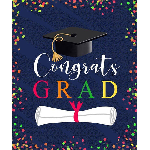 Congrats Grad Gold Ornate Wood Framed Art Print with Double Matting by Tyndall, Elizabeth