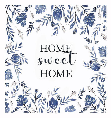 Home Sweet Home White Modern Wood Framed Art Print with Double Matting by Tyndall, Elizabeth