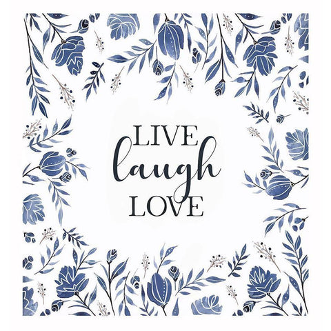 Live-Laugh-Love Black Modern Wood Framed Art Print with Double Matting by Tyndall, Elizabeth