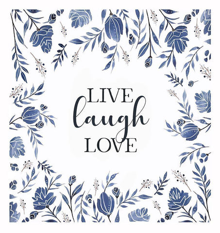 Live-Laugh-Love Black Ornate Wood Framed Art Print with Double Matting by Tyndall, Elizabeth