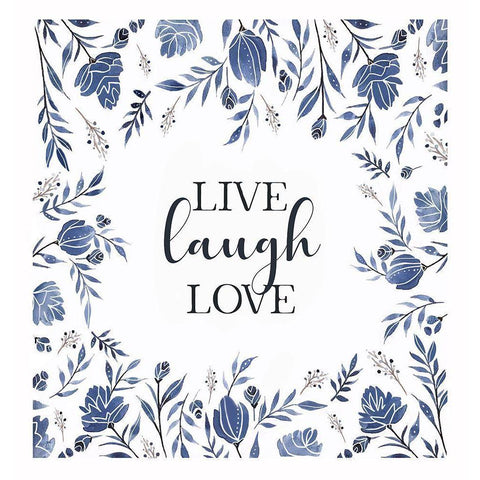 Live-Laugh-Love White Modern Wood Framed Art Print by Tyndall, Elizabeth