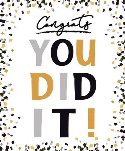 You Did It!  White Modern Wood Framed Art Print with Double Matting by Tyndall, Elizabeth