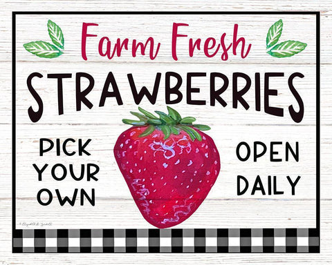 Farm Fresh Strawberries White Modern Wood Framed Art Print with Double Matting by Tyndall, Elizabeth
