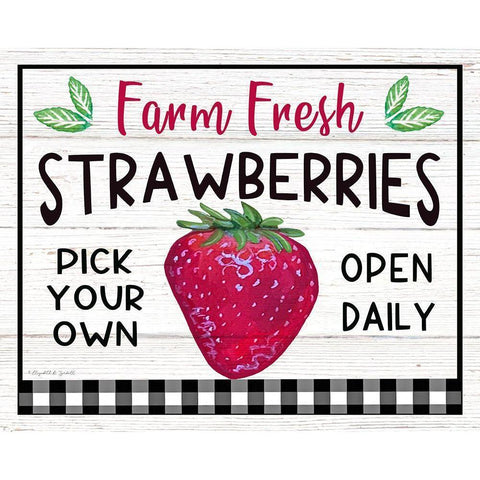 Farm Fresh Strawberries Black Modern Wood Framed Art Print by Tyndall, Elizabeth