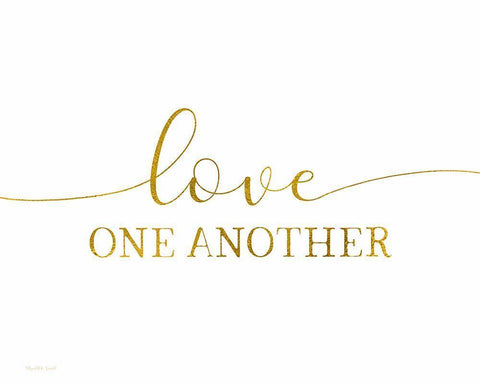Love One Another White Modern Wood Framed Art Print with Double Matting by Tyndall, Elizabeth