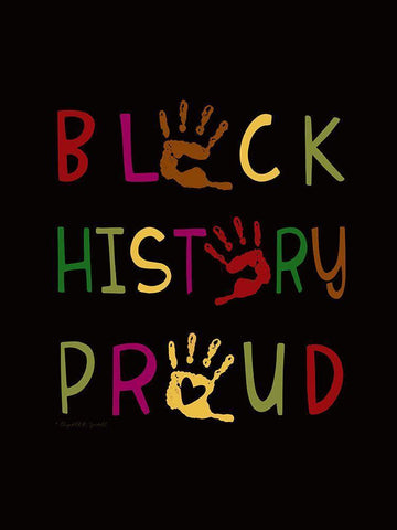 Black History Proud White Modern Wood Framed Art Print with Double Matting by Tyndall, Elizabeth