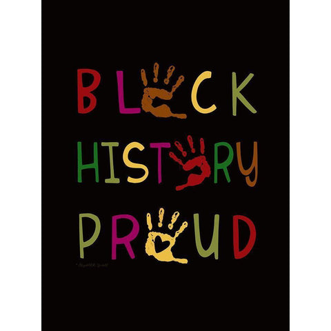 Black History Proud Black Modern Wood Framed Art Print with Double Matting by Tyndall, Elizabeth