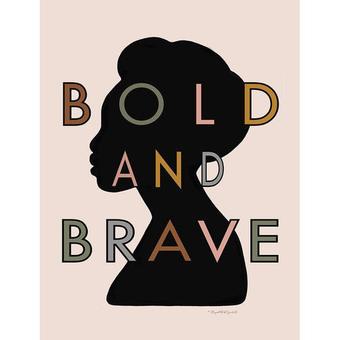 Bold and Brave Black Modern Wood Framed Art Print with Double Matting by Tyndall, Elizabeth