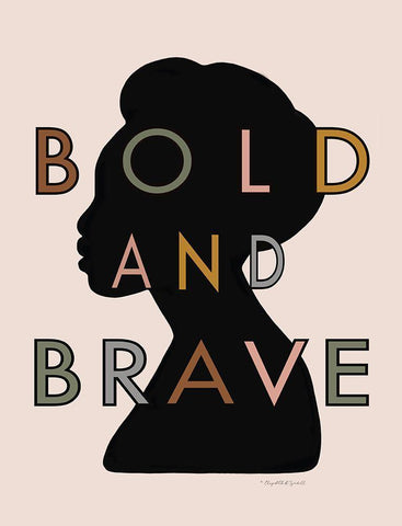 Bold and Brave White Modern Wood Framed Art Print with Double Matting by Tyndall, Elizabeth