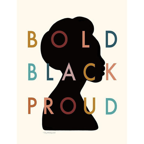 Bold Black Proud Black Modern Wood Framed Art Print with Double Matting by Tyndall, Elizabeth