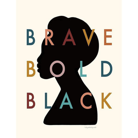 Brave Bold Black Black Modern Wood Framed Art Print with Double Matting by Tyndall, Elizabeth