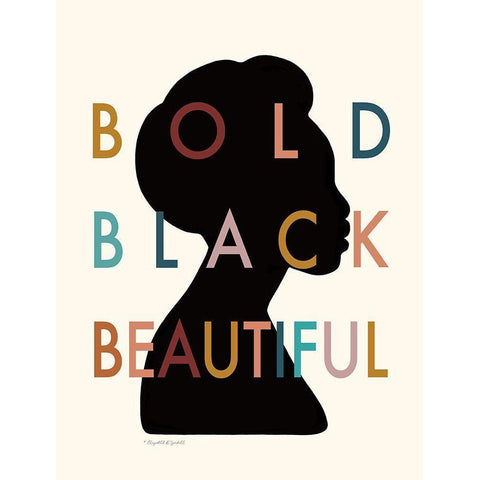 Bold Black Beautiful Black Modern Wood Framed Art Print by Tyndall, Elizabeth