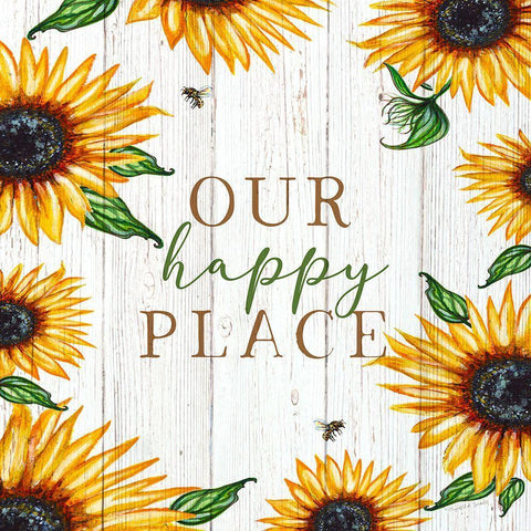 Our Happy Place White Modern Wood Framed Art Print with Double Matting by Tyndall, Elizabeth