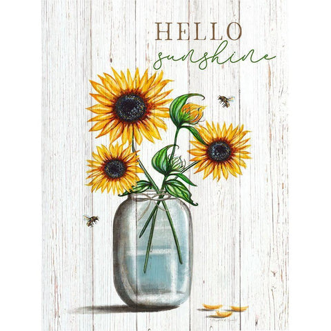 Hello Sunshine Black Modern Wood Framed Art Print by Tyndall, Elizabeth