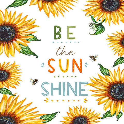 Be the Sunshine White Modern Wood Framed Art Print with Double Matting by Tyndall, Elizabeth