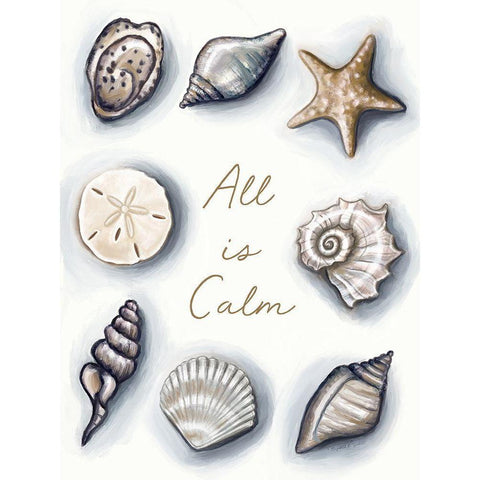 All is Calm White Modern Wood Framed Art Print by Tyndall, Elizabeth