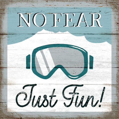 No Fear-Just Fun White Modern Wood Framed Art Print by Tyndall, Elizabeth