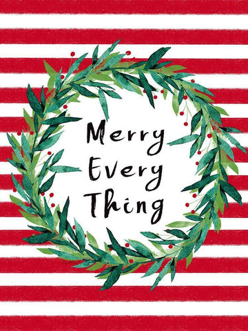 Merry Everything White Modern Wood Framed Art Print with Double Matting by Tyndall, Elizabeth