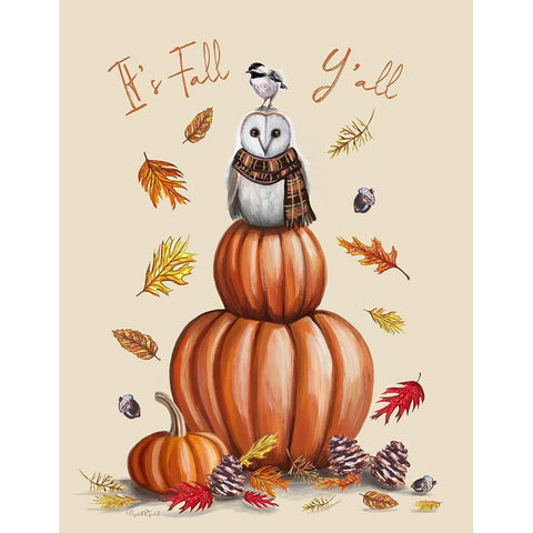 Its Fall Yall White Modern Wood Framed Art Print by Tyndall, Elizabeth