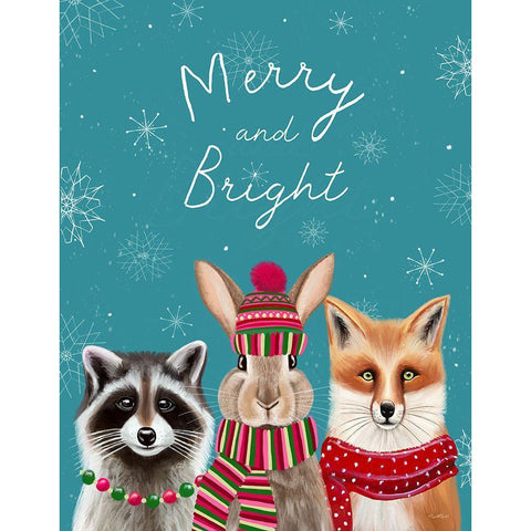 Merry and Bright White Modern Wood Framed Art Print by Tyndall, Elizabeth