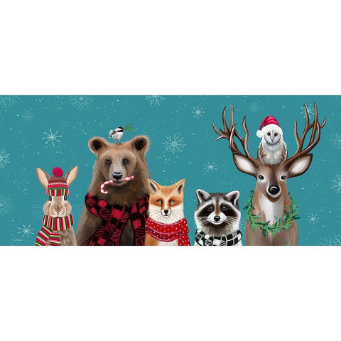 Holiday Friends II White Modern Wood Framed Art Print by Tyndall, Elizabeth